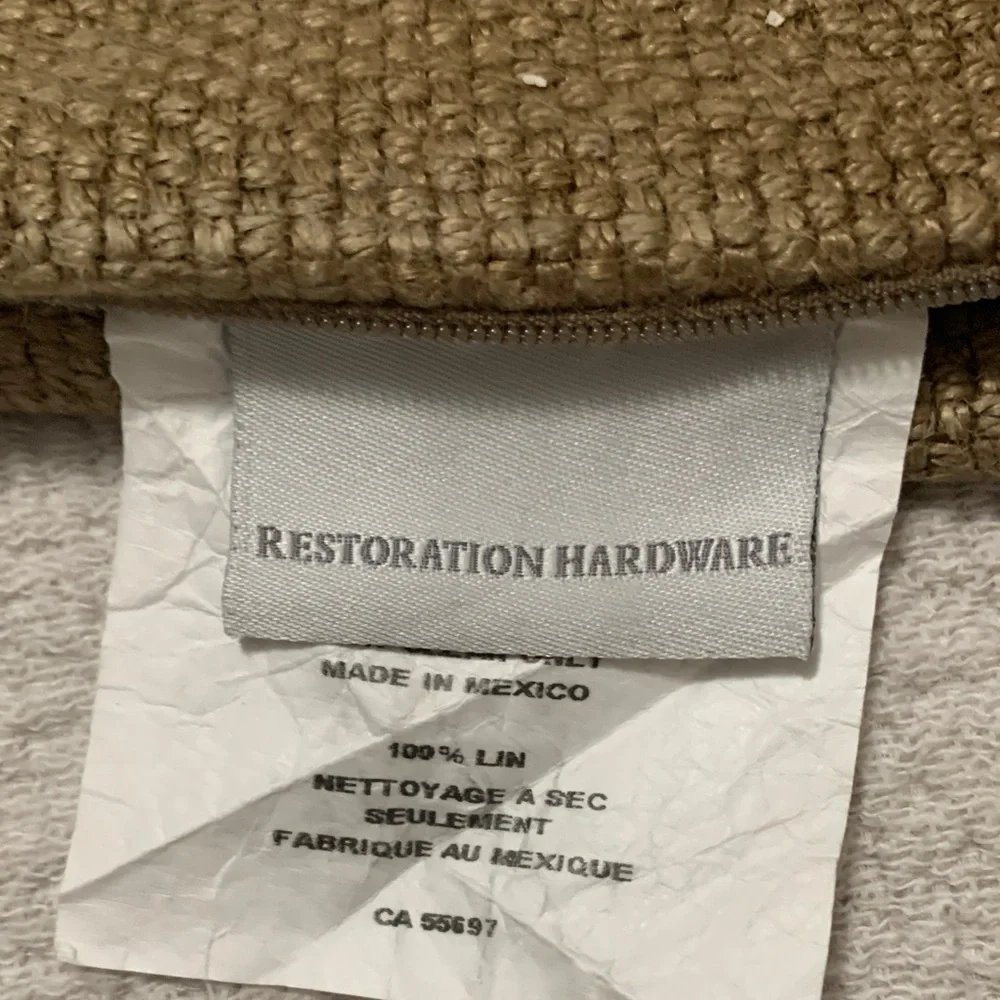 Restoration Hardware brown linen Accent Pillow cover - Picture 2 of 7